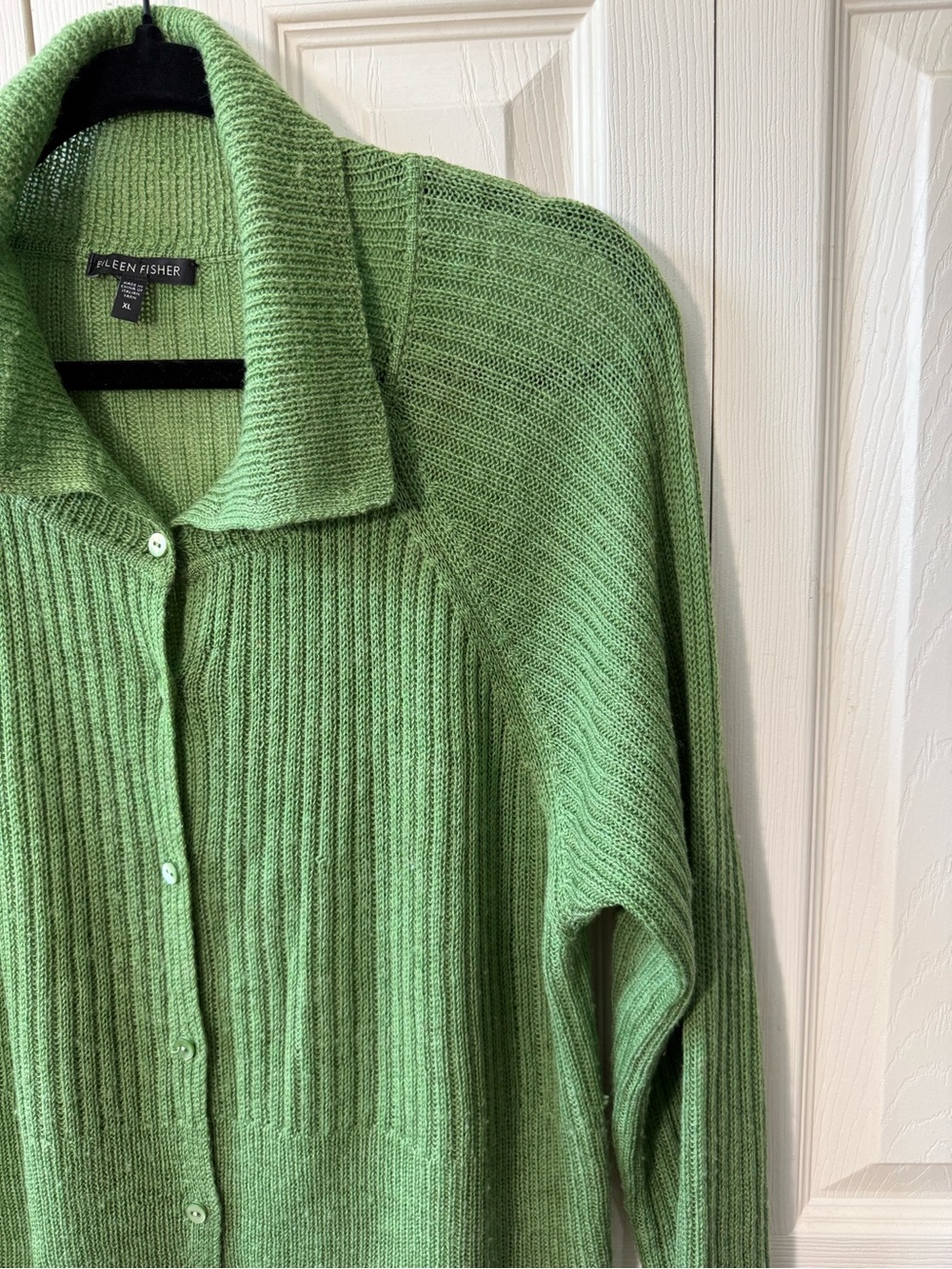 Eileen Fisher 100% Merino Wool Ribbed Button Front Cardigan Women’s Size XL - Picture 2 of 10